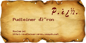 Pudleiner Áron névjegykártya